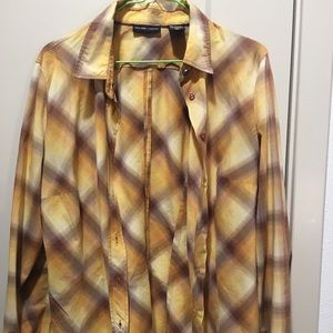 New York Company Plaid Button Up Shirt